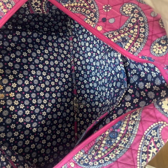 Vera Bradley Vibrant Purple Pink and Blue Paisley Weekender Tote-retired print - Picture 2 of 6